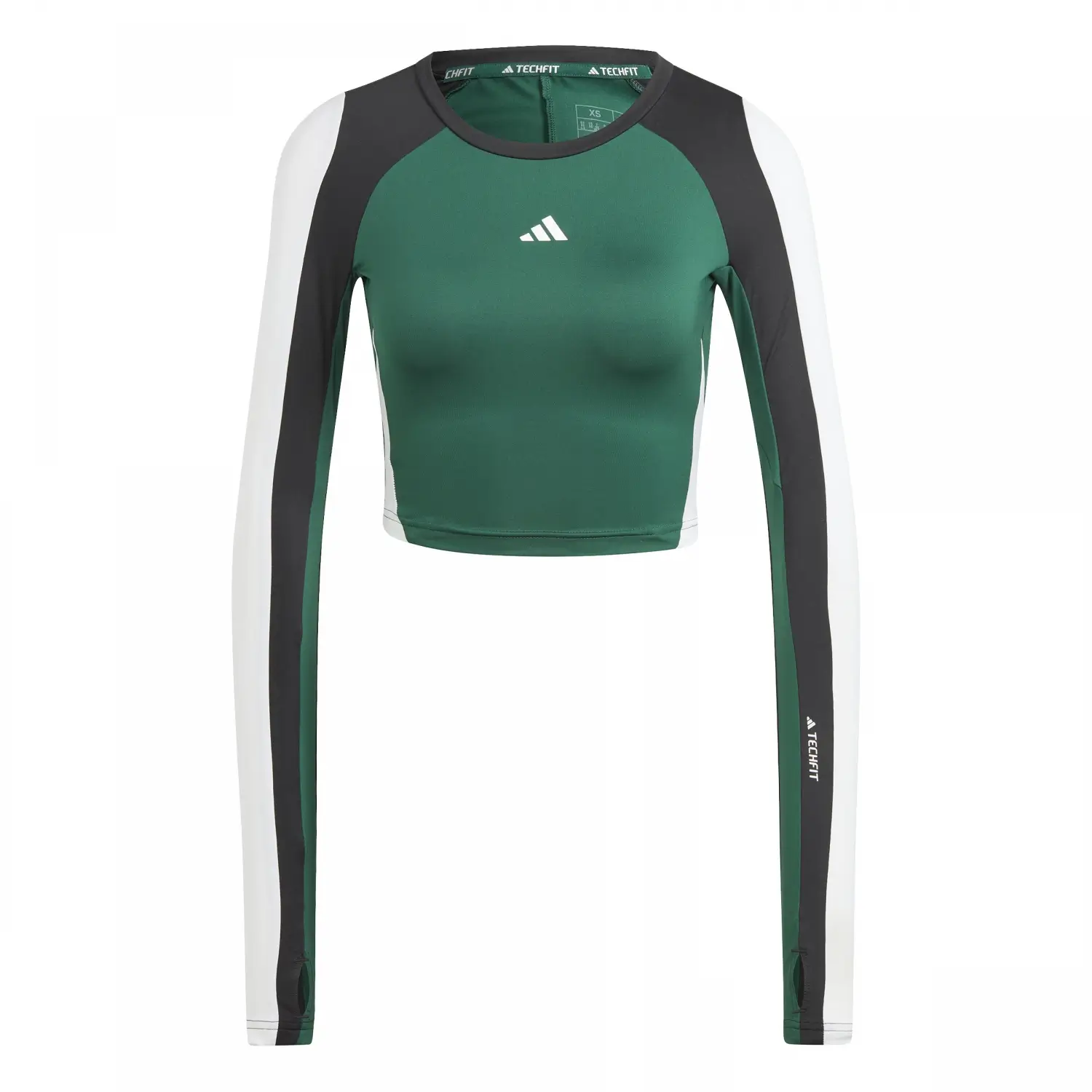 adidas Techfit Aeroready Colorblock Crop Yeşil Kadın Tişört IK6152