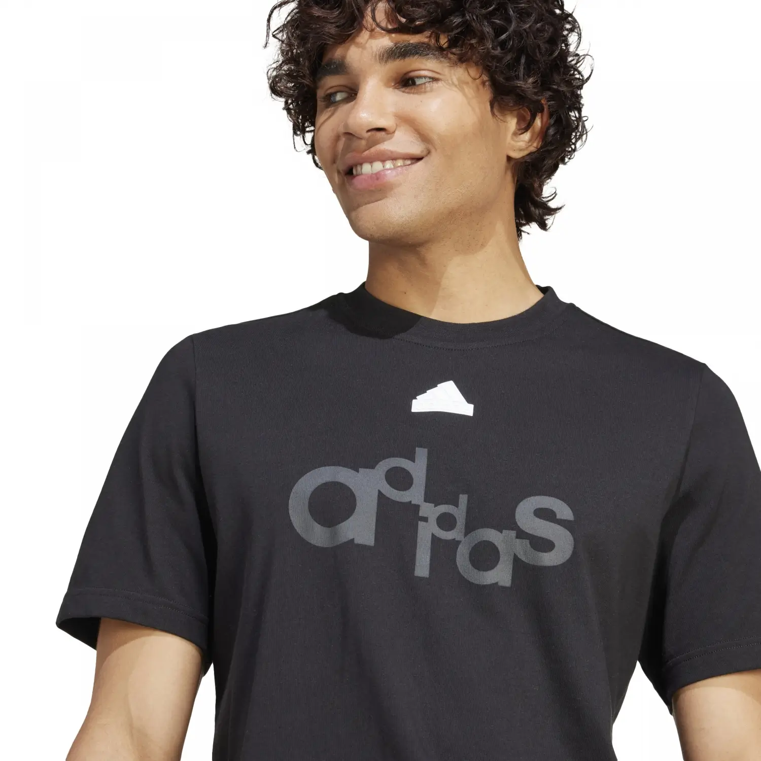 adidas Graphic Print Fleece Siyah Erkek Tişört IP3802