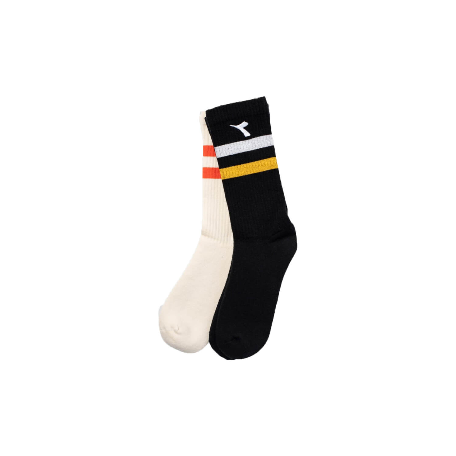 DIADORA  2 pack Striped Crew Socks W Krem Renk Siyah Kadın 2li Çorap - D202014-976