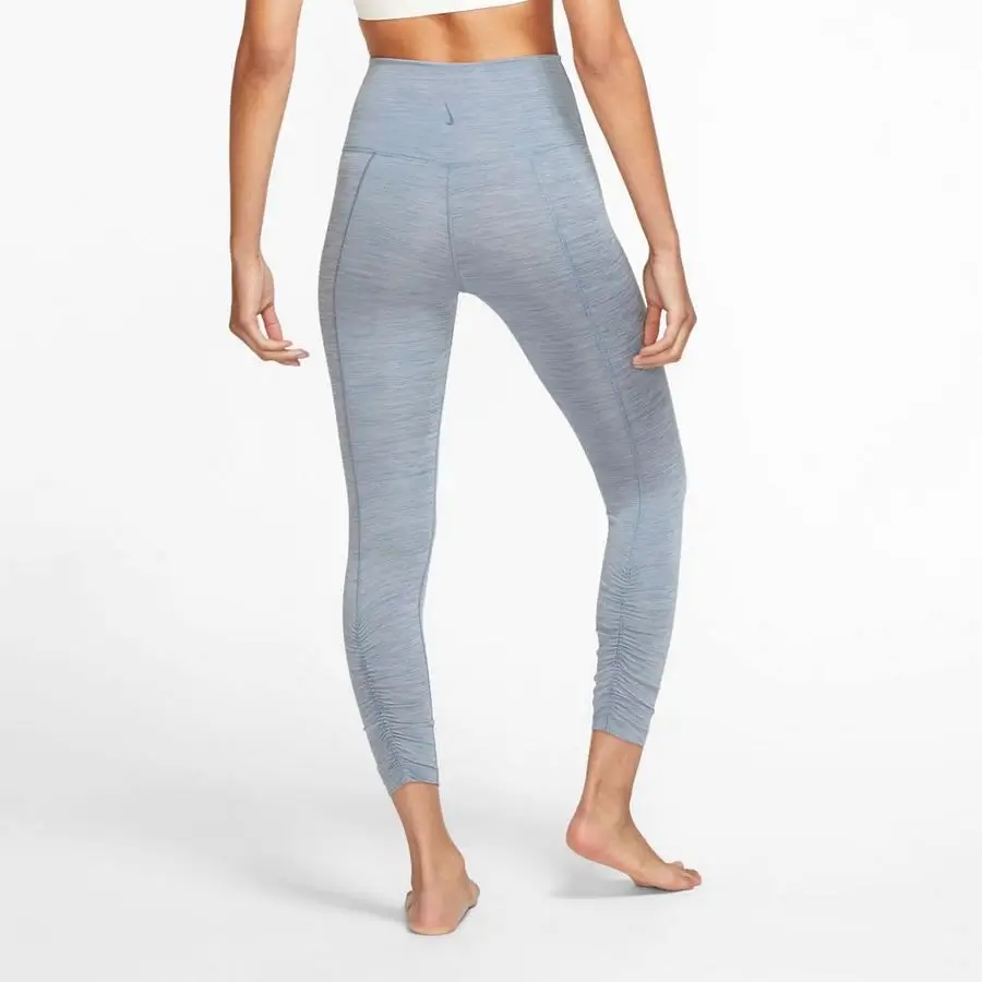 Nike Yoga 7-8 Ruched Leggings Gece Mavisi Kadın Tayt - CJ3683-491
