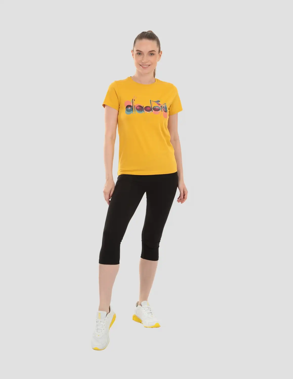 DIADORA  Ss T-shirt Iconic Hardal Sarı Kadın Tişört - 502.176088-35042