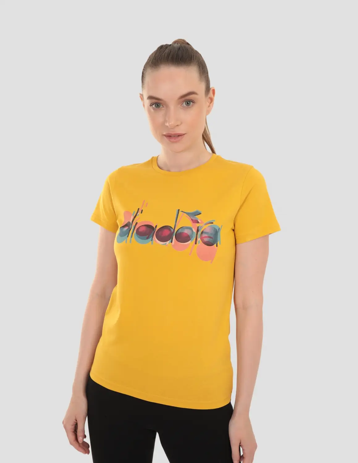 DIADORA  Ss T-shirt Iconic Hardal Sarı Kadın Tişört - 502.176088-35042