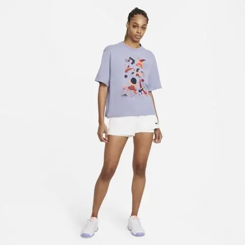Nike Kadın Mor Tenis Tişört-DD9628-510