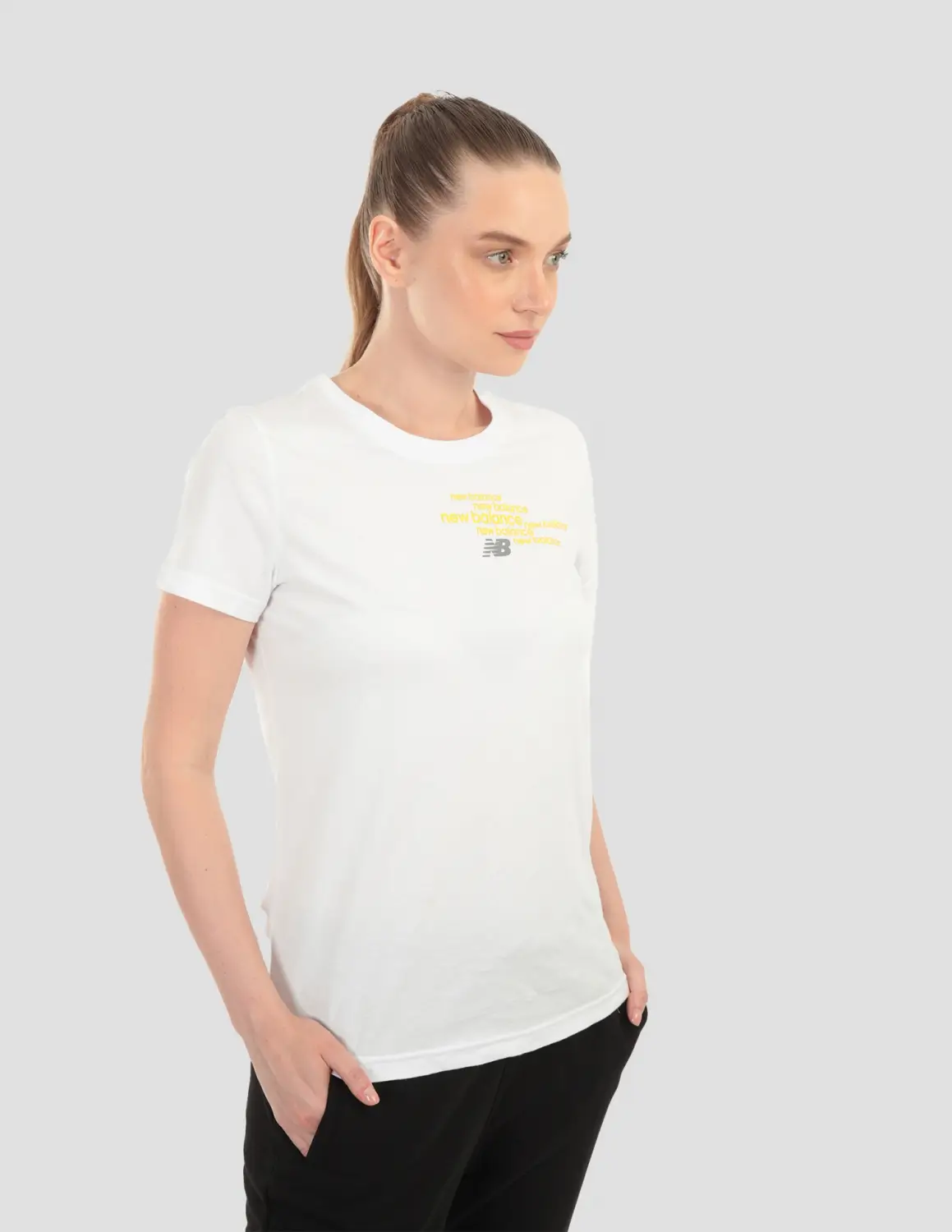 New Balance Tee Beyaz Kadın Tişört - WPT030-WT