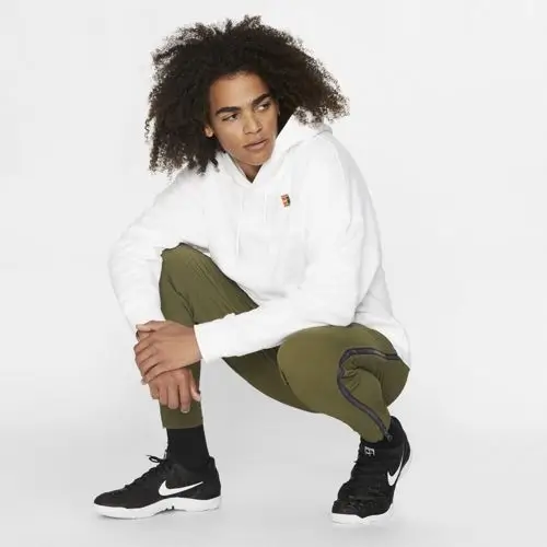 NikeCourt Fleece Beyaz Erkek Swetshirt -BV0760-100