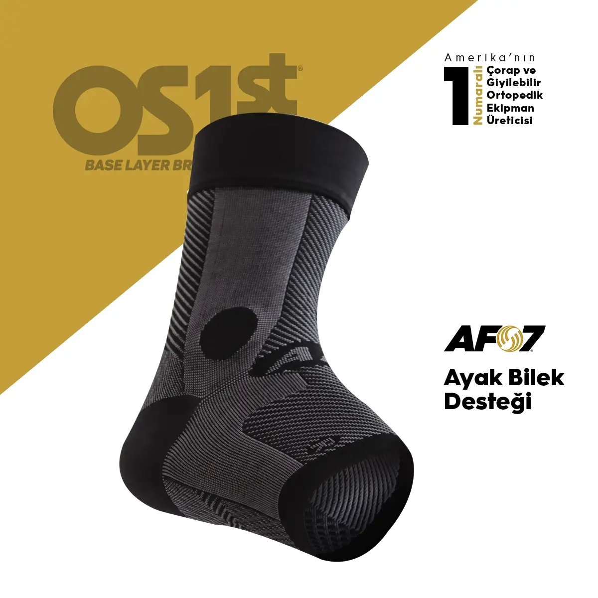 OS1st AF7 Ayak Bilek Desteği ( SAG ) Ayak/Ayak Bileği/Kalf Destek Çorabı
