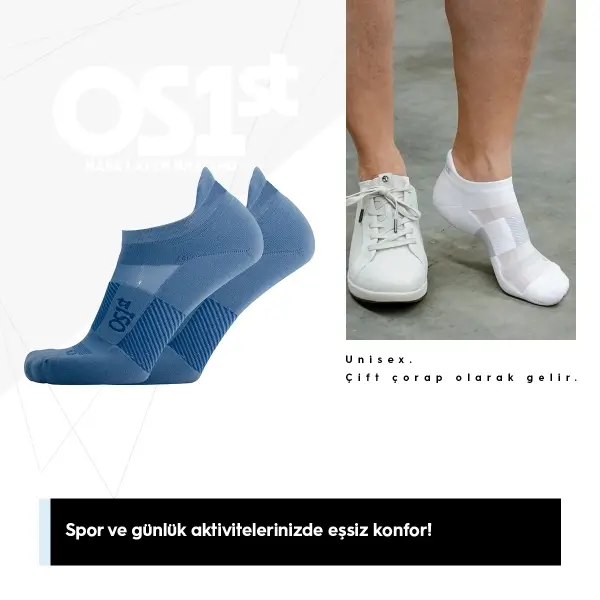 OS1st TA4 Thin Air Performans Çorap Beyaz Ayak/Ayak Bileği/Kalf Destek Çorabı