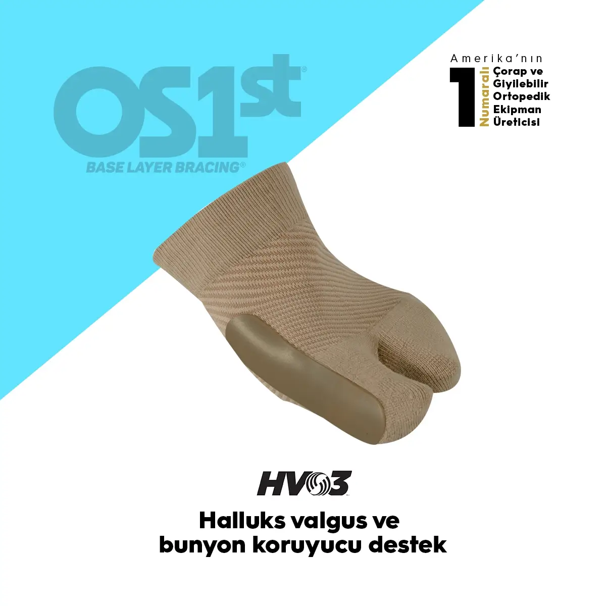 OS1st HV3 Bunyon Destek Bunyon Destek Çorabı ve Koruyucu