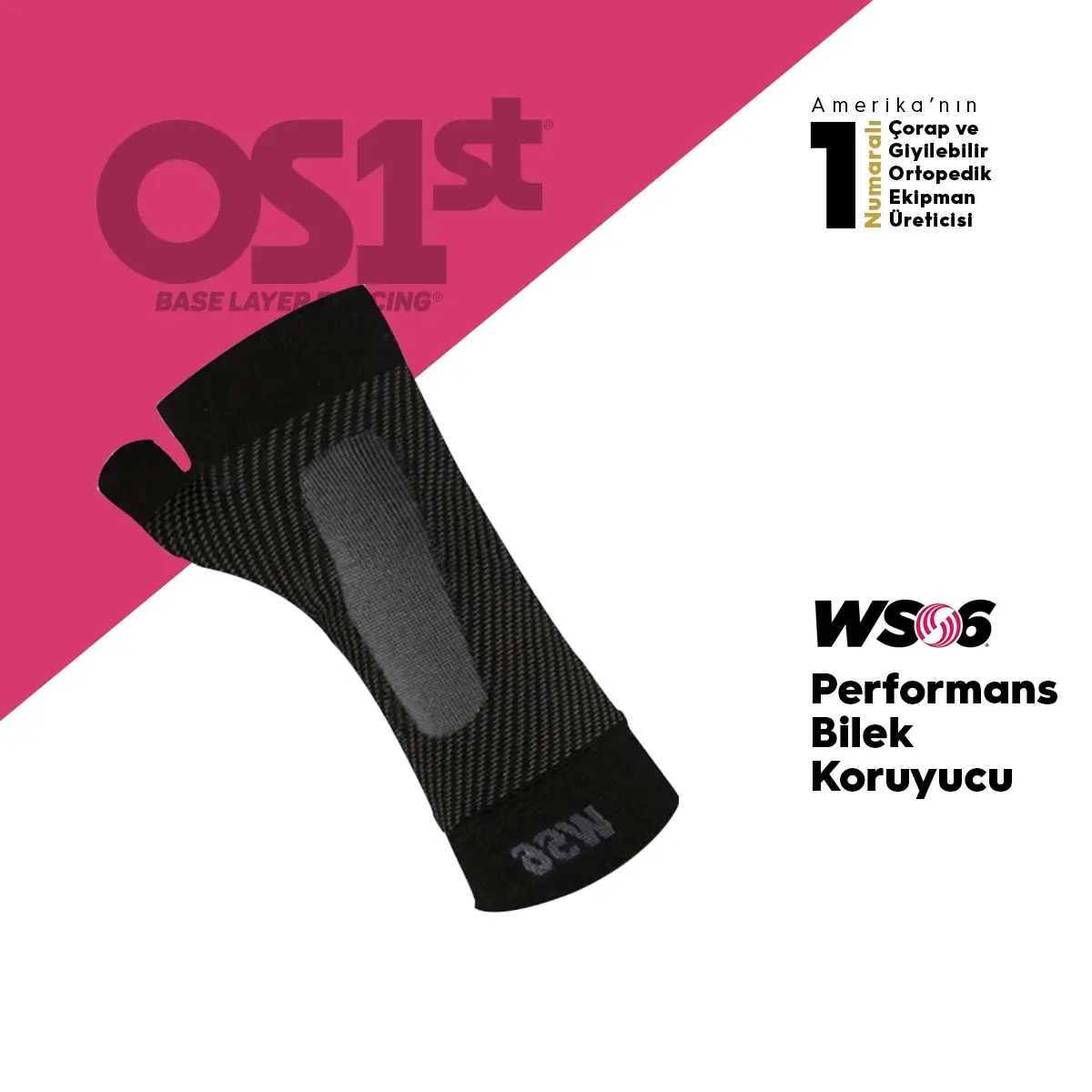 OS1st WS6 Performans Bilek Koruyucu Kol/Dirsek/Bilek/Diz Koruyucu ve Destekleyici