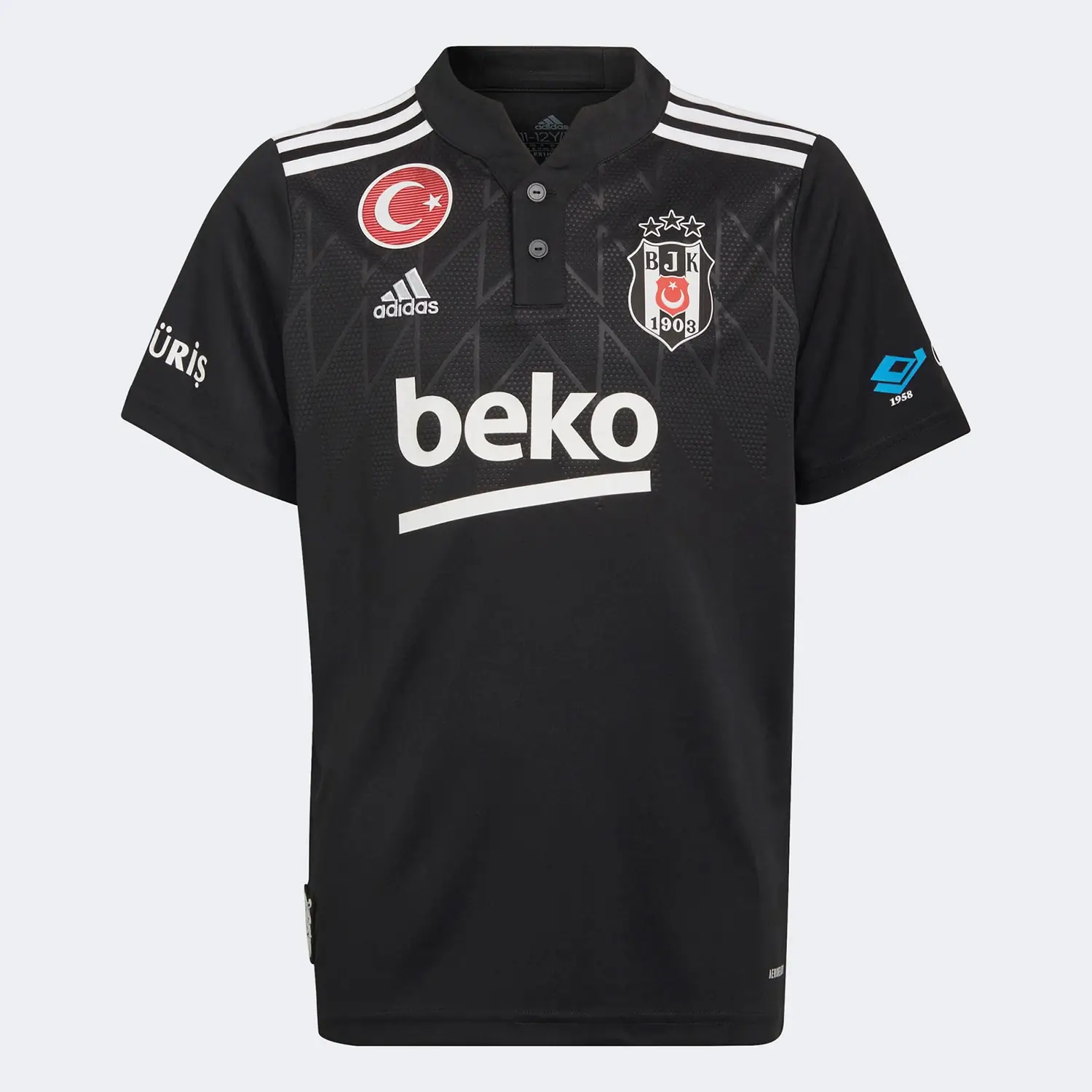 Beşiktaş JK 21/22 Siyah Çocuk Deplasman Forması -GT9588