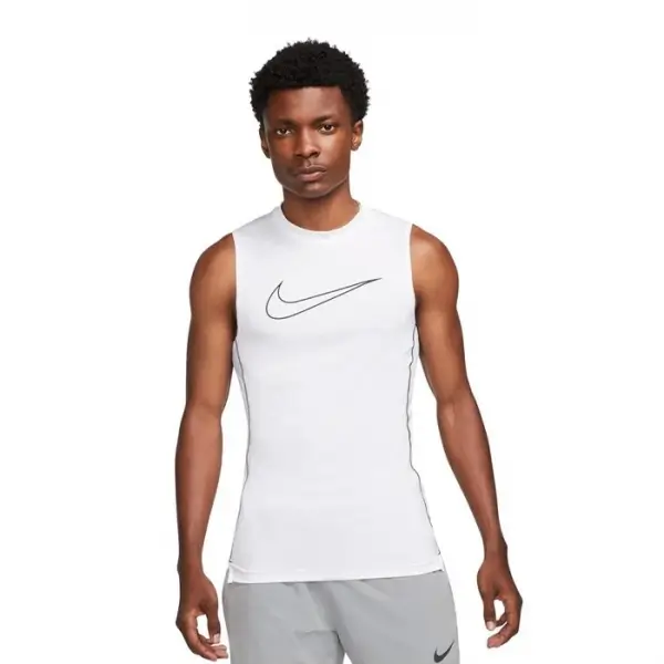 Nike Pro Dri-FIT Top Sleeveless Tıght Beyaz Erkek Atlet  -DD1988-100